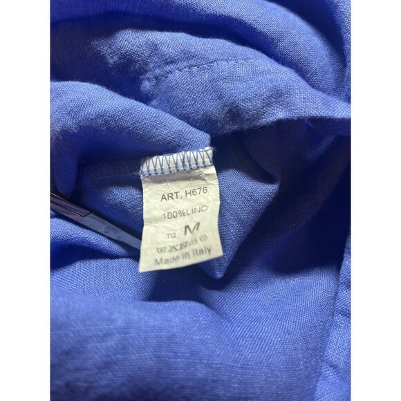 Firenze in Maglia LInen Blouse Purple Periwinkle Color Ladies Size M Italy - Picture 5 of 7